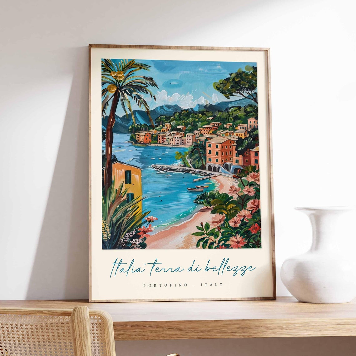 Portofino Poster Italian Travel Print Portofino Travel Art Portofino Wall Art Italy Art Italy Travel Decor Italian Travel Gift