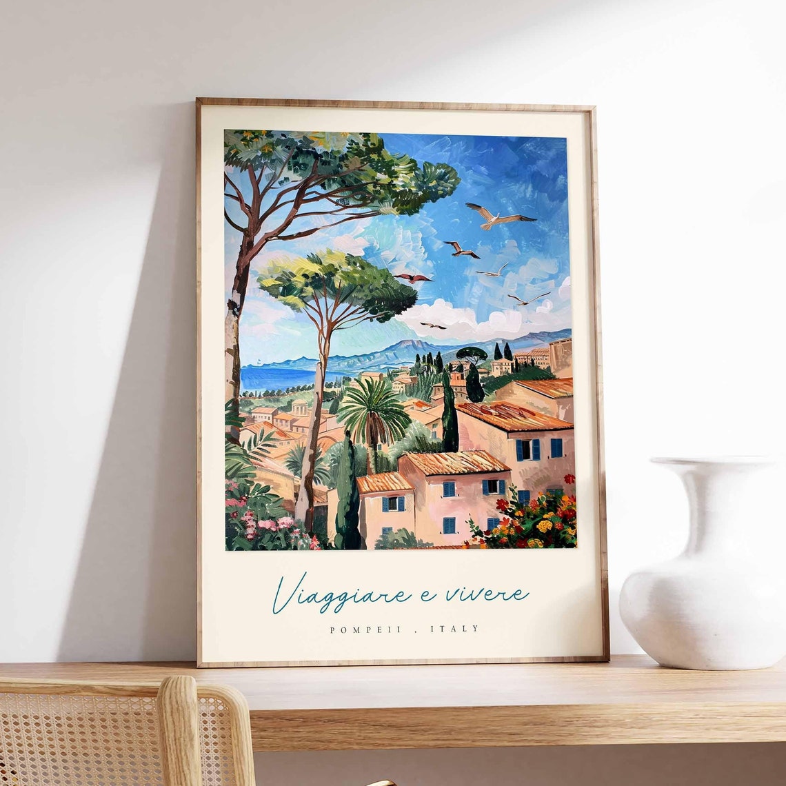 Pompeii Poster Italian Travel Print Pompeii Travel Art Pompeii Wall Art Italy Art Italy Travel Decor Italian Travel Gift