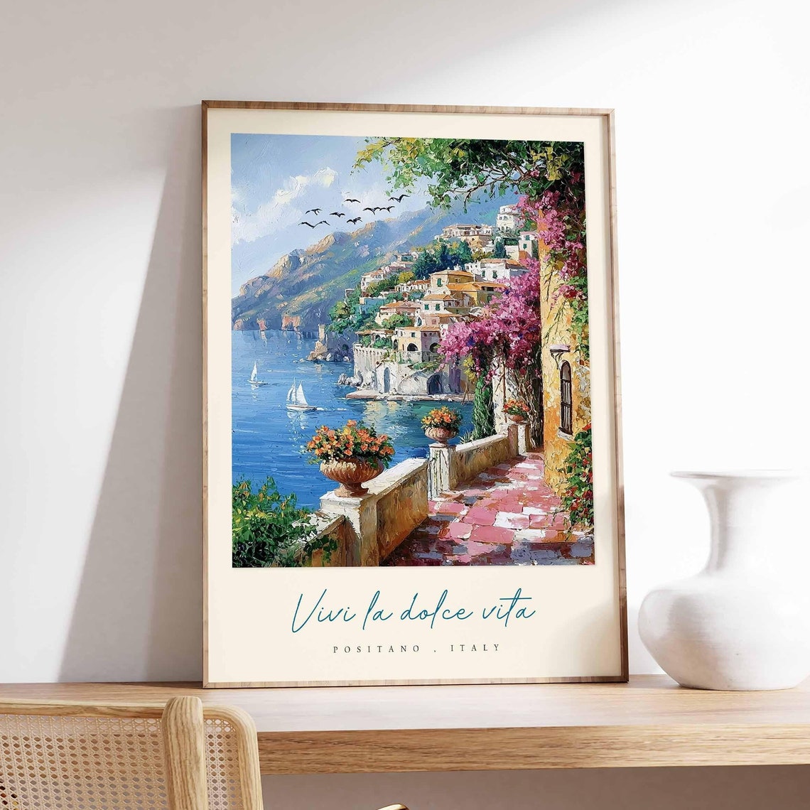 Positano Poster Italian Travel Print Positano Travel Art Positano Wall Art Italy Art Italy Travel Decor Italian Travel Gift