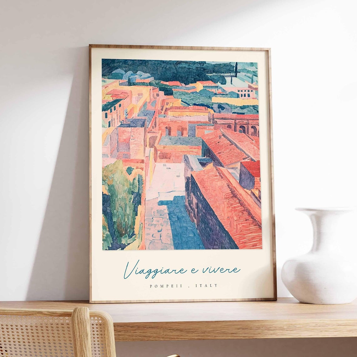 Pompeii Poster Italian Travel Print Pompeii Travel Art Pompeii Wall Art Italy Art Italy Travel Decor Italian Travel Gift