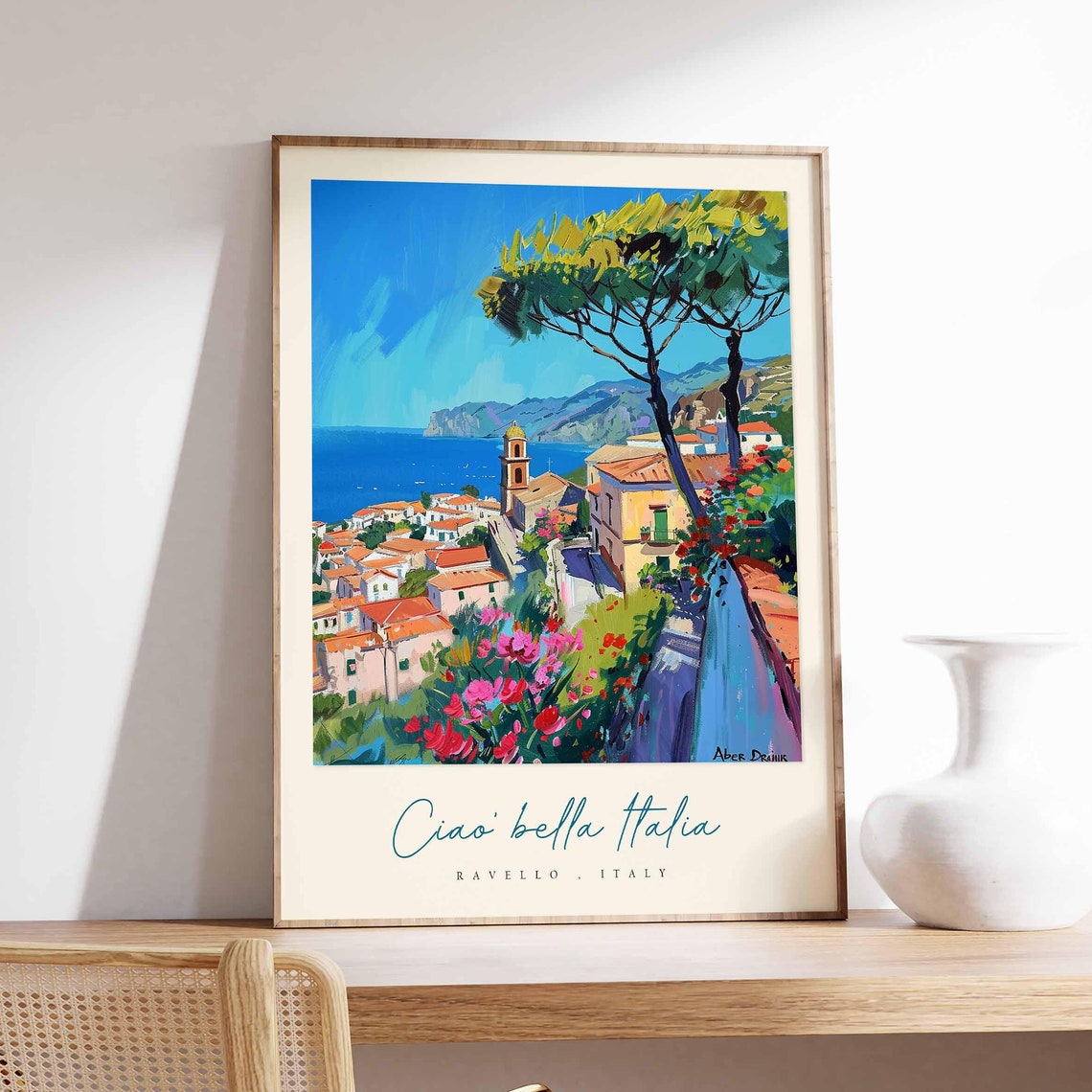 Ravello Poster Italian Travel Print Ravello Travel Art Ravello Wall Art Italy Art Italy Travel Decor Italian Travel Gift
