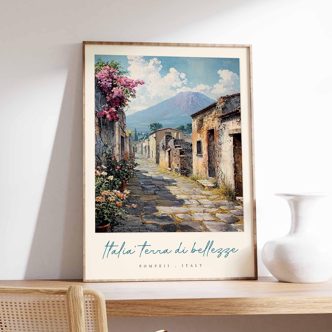 Pompeii Italy Flower Lined Ancient Street Italia Bellezze Poster