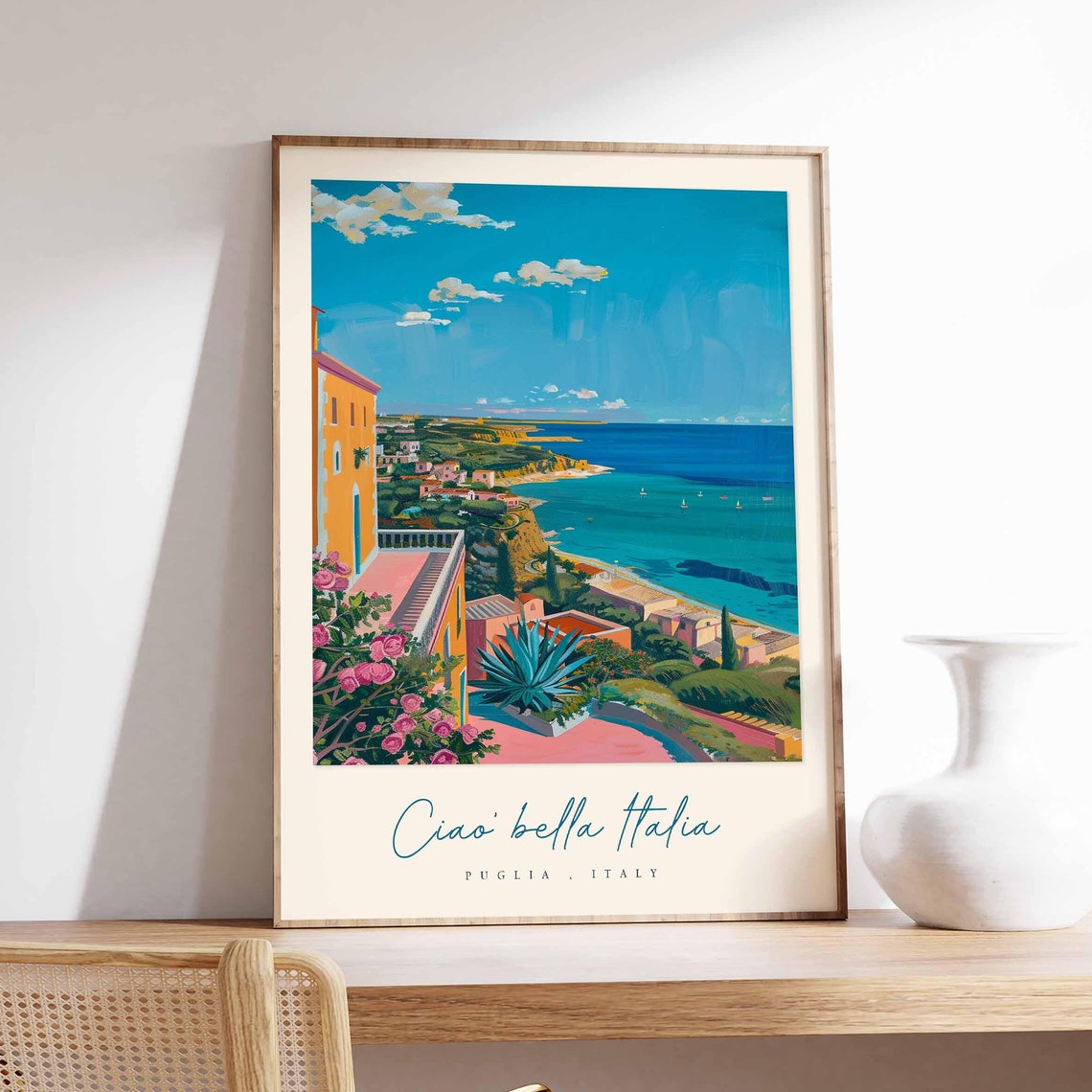 Puglia Poster Italian Travel Print Puglia Travel Art Puglia Wall Art Italy Art Italy Travel Decor Italian Travel Gift