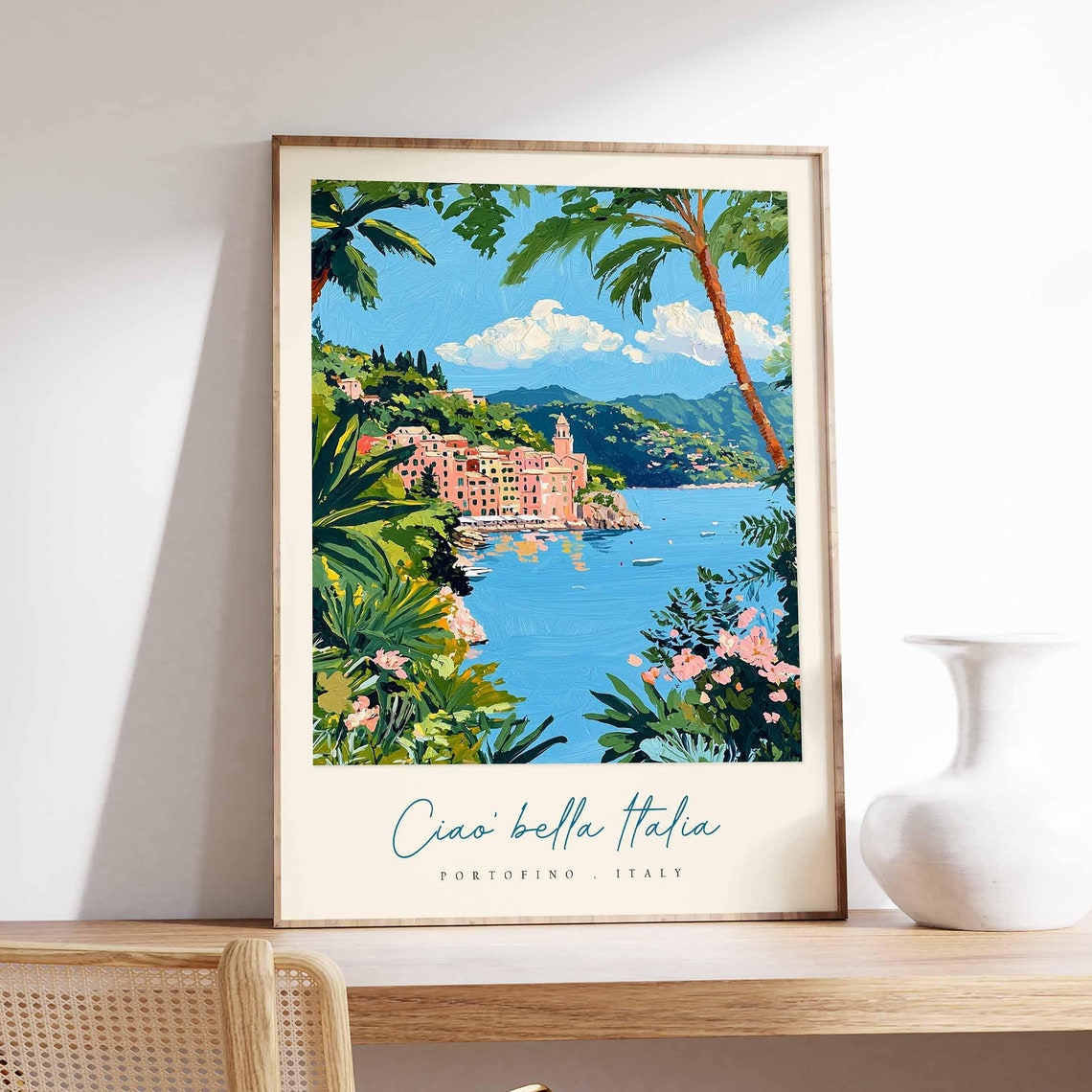 Portofino Poster Italian Travel Print Portofino Travel Art Portofino Wall Art Italy Art Italy Travel Decor Italian Travel Gift