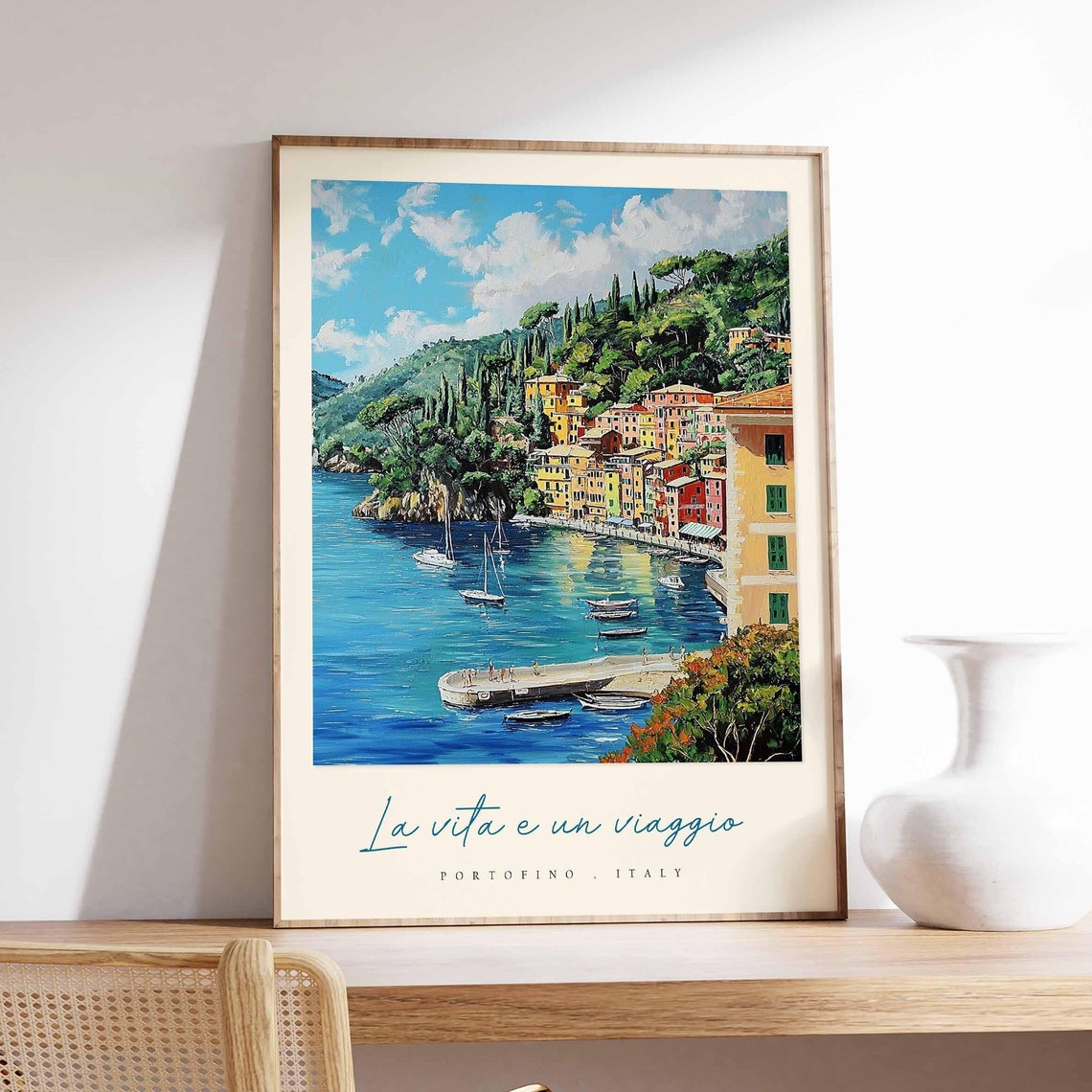 Portofino Poster Italian Travel Print Portofino Travel Art Portofino Wall Art Italy Art Italy Travel Decor Italian Travel Gift