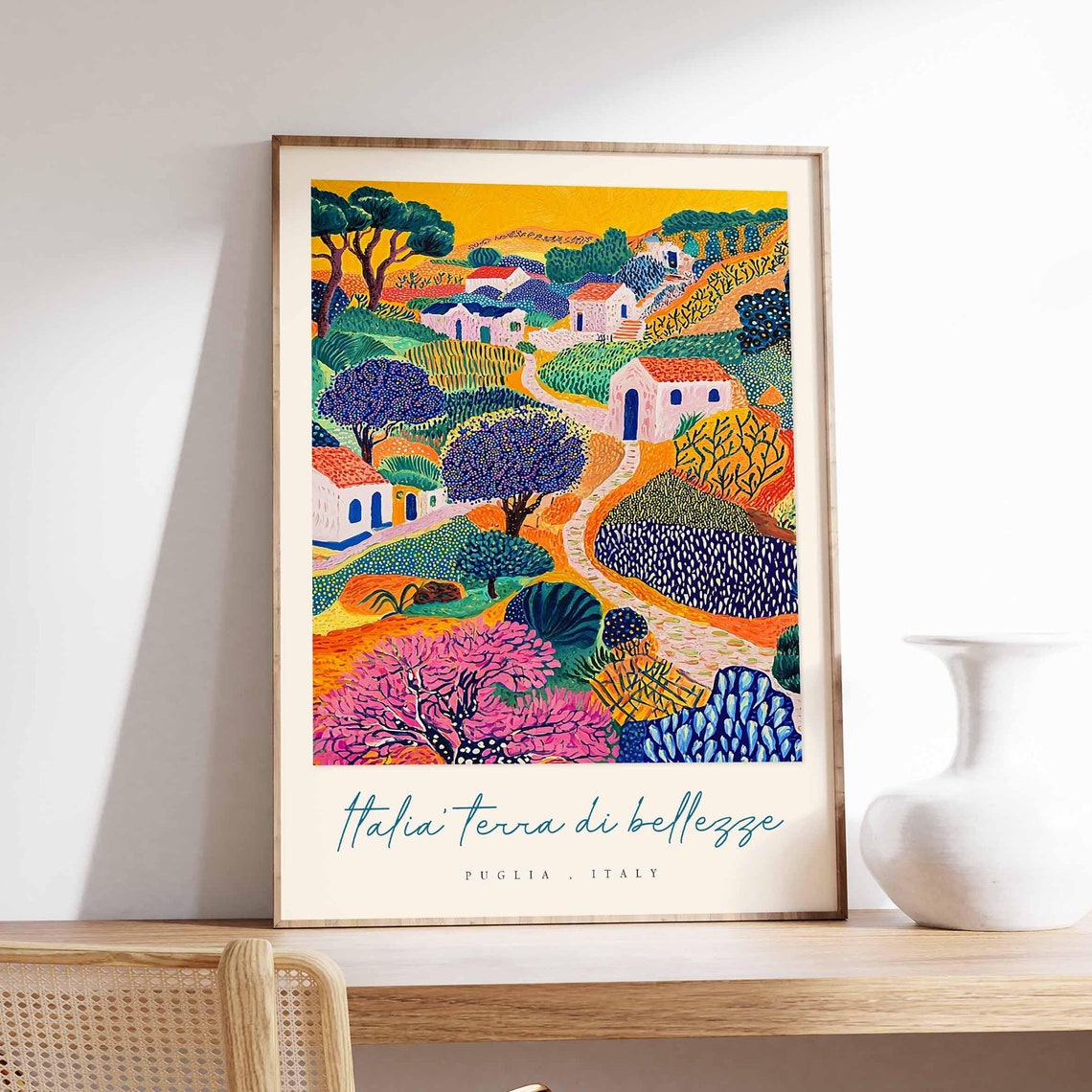 Puglia Italy Hill Village With Cottages Italia Bellezze Poster