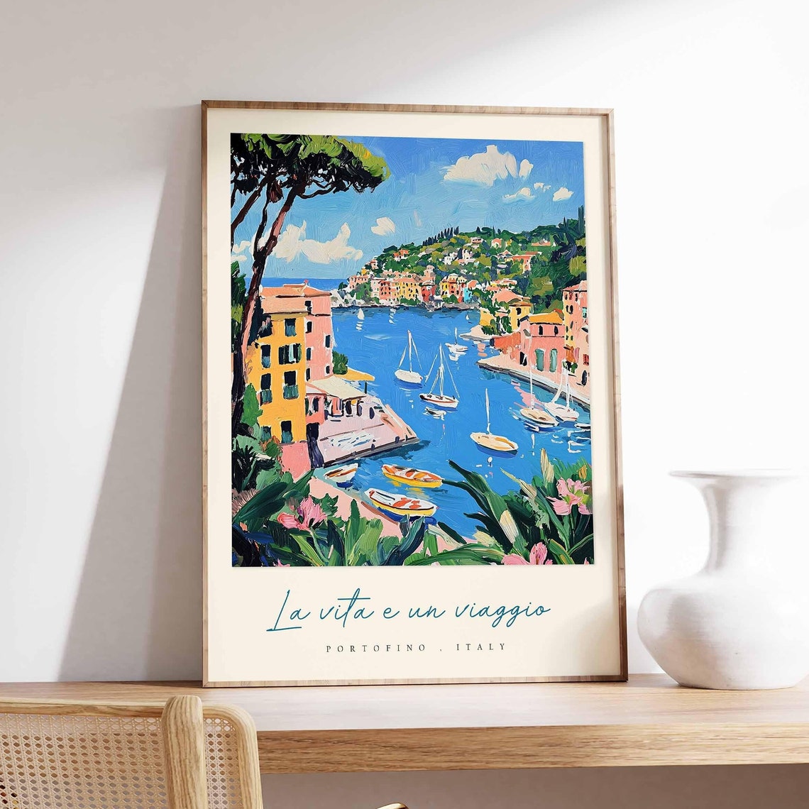 Portofino Poster Italian Travel Print Portofino Travel Art Portofino Wall Art Italy Art Italy Travel Decor Italian Travel Gift