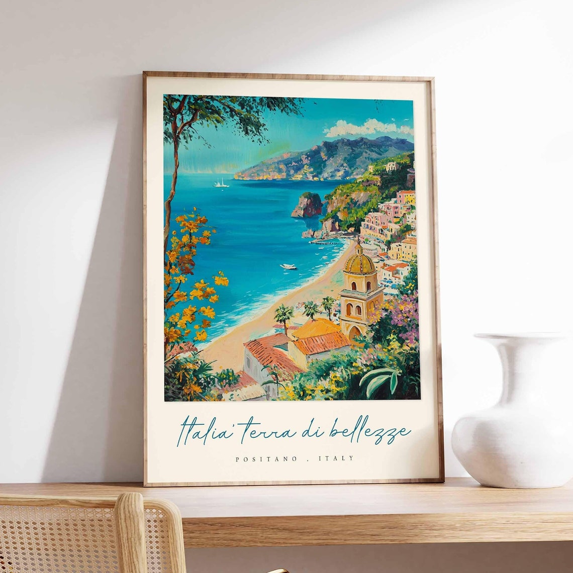 Positano Poster Italian Travel Print Positano Travel Art Positano Wall Art Italy Art Italy Travel Decor Italian Travel Gift