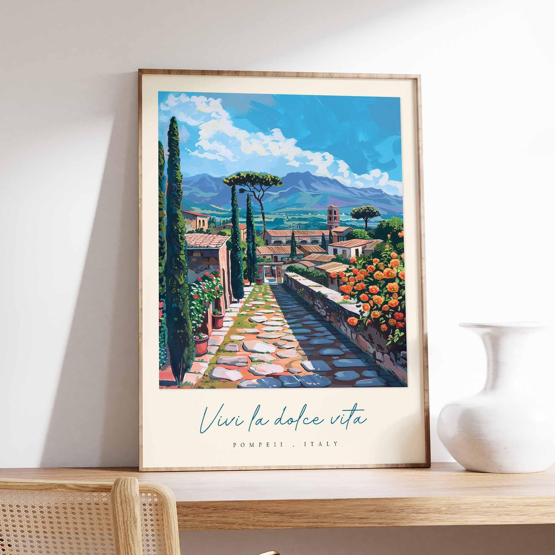 Pompeii Poster Italian Travel Print Pompeii Travel Art Pompeii Wall Art Italy Art Italy Travel Decor Italian Travel Gift