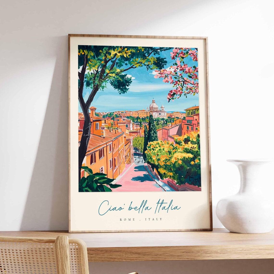 Rome Poster Italian Travel Print Rome Travel Art Rome Wall Art Italy Art Italy Travel Decor Italian Travel Gift