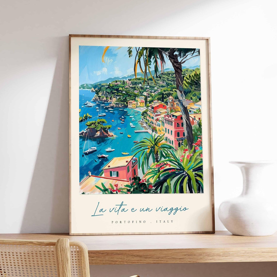 Portofino Poster Italian Travel Print Portofino Travel Art Portofino Wall Art Italy Art Italy Travel Decor Italian Travel Gift