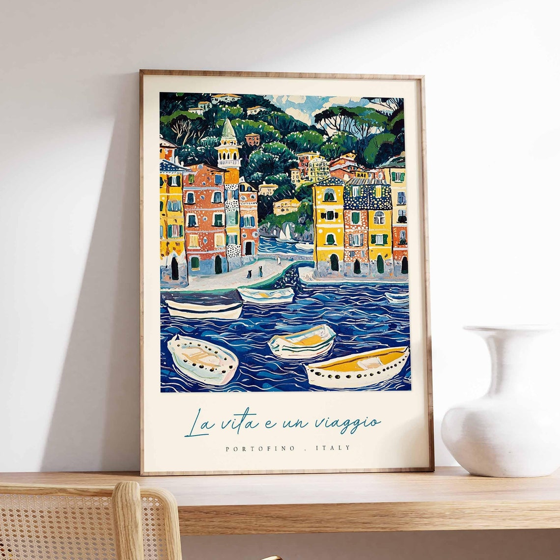 Portofino Poster Italian Travel Print Portofino Travel Art Portofino Wall Art Italy Art Italy Travel Decor Italian Travel Gift