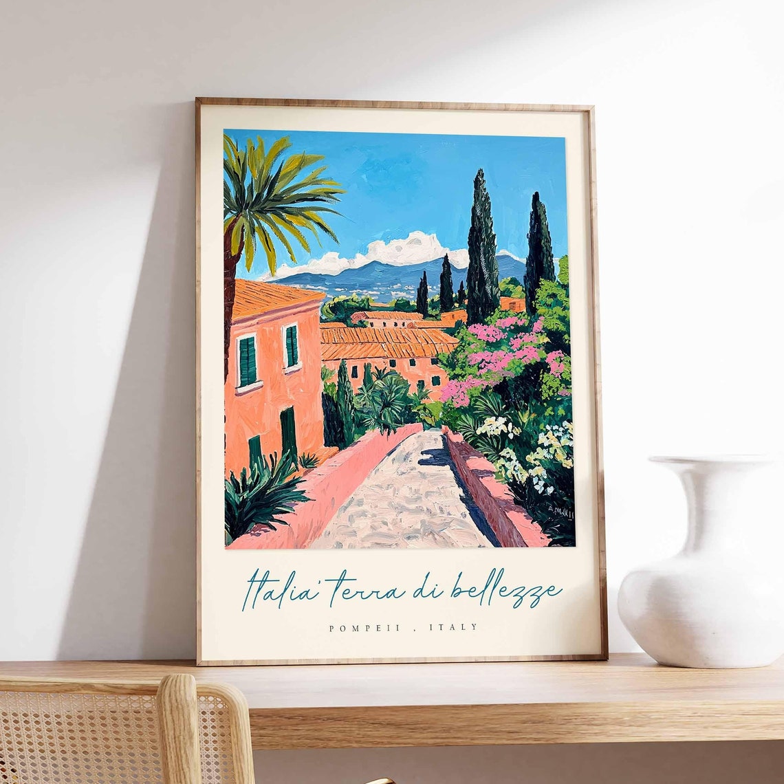 Pompeii Poster Italian Travel Print Pompeii Travel Art Pompeii Wall Art Italy Art Italy Travel Decor Italian Travel Gift