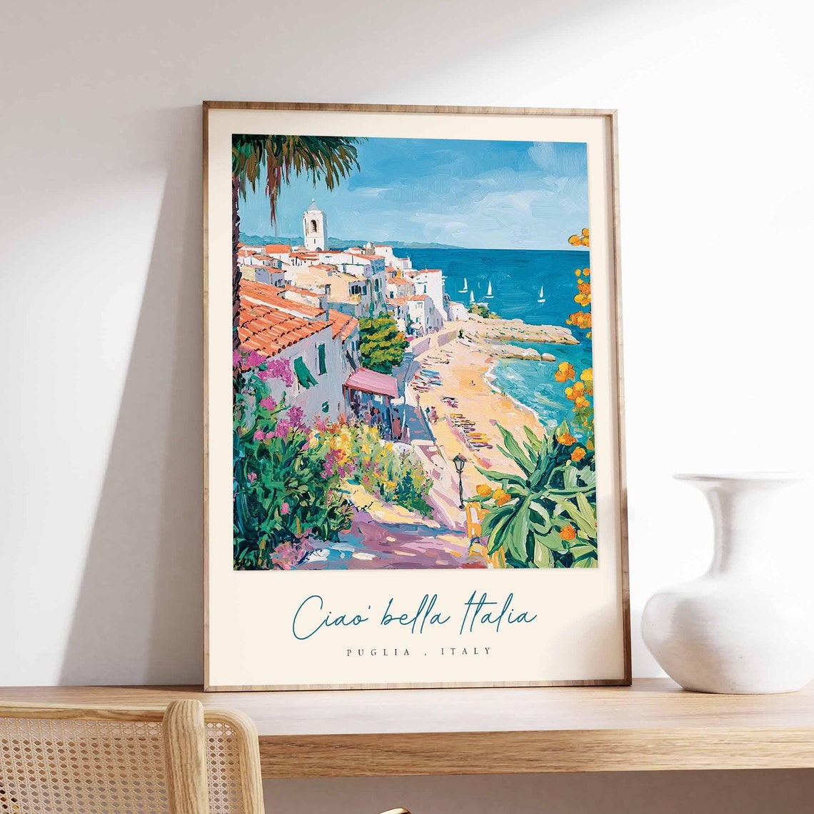 Puglia Poster Italian Travel Print Puglia Travel Art Puglia Wall Art Italy Art Italy Travel Decor Italian Travel Gift