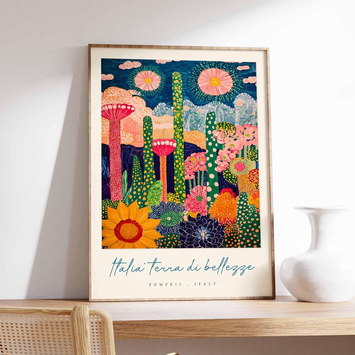 Pompeii Italy Surreal Dotted Garden Art Italia Bellezze Poster