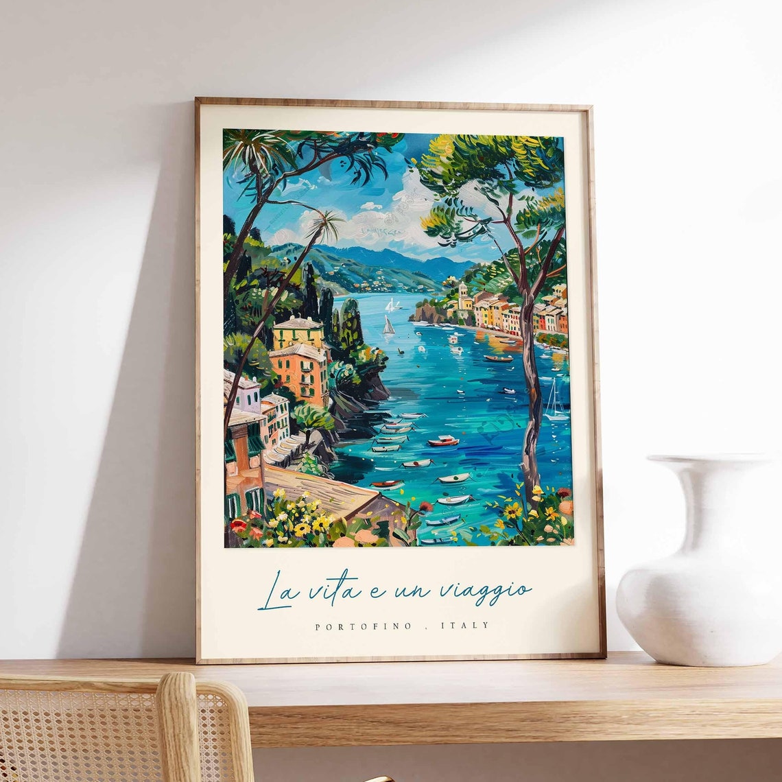 Portofino Poster Italian Travel Print Portofino Travel Art Portofino Wall Art Italy Art Italy Travel Decor Italian Travel Gift