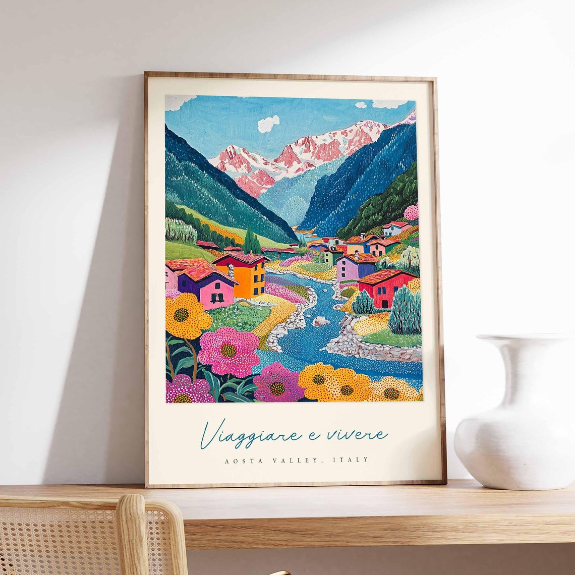 Aosta Valley Poster Aosta Valley Travel Print Aosta Valley Travel Art Aosta Valley Wall Art Italy Art Italy Travel Decor Travel Gift