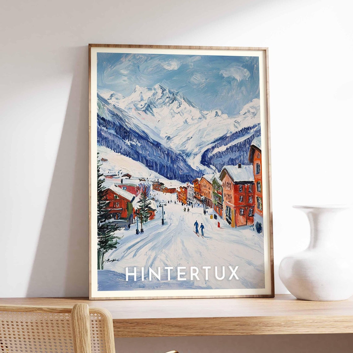 Hintertux Austria Painterly Colorful Alpine Ski Village Poster - Image 2