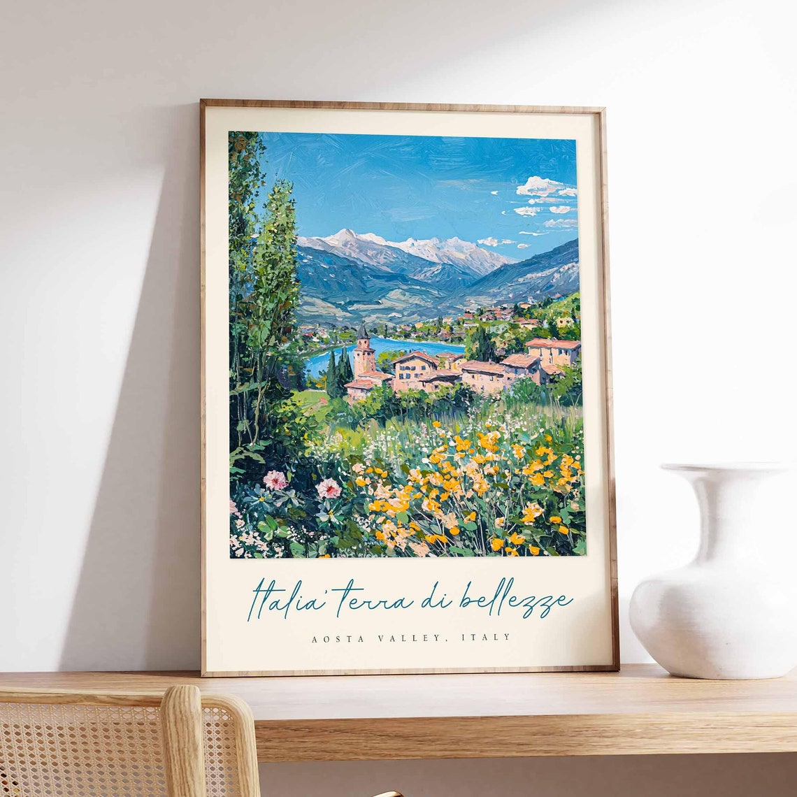 Aosta Valley Poster Aosta Valley Travel Print Aosta Valley Travel Art Aosta Valley Wall Art Italy Art Italy Travel Decor Travel Gift