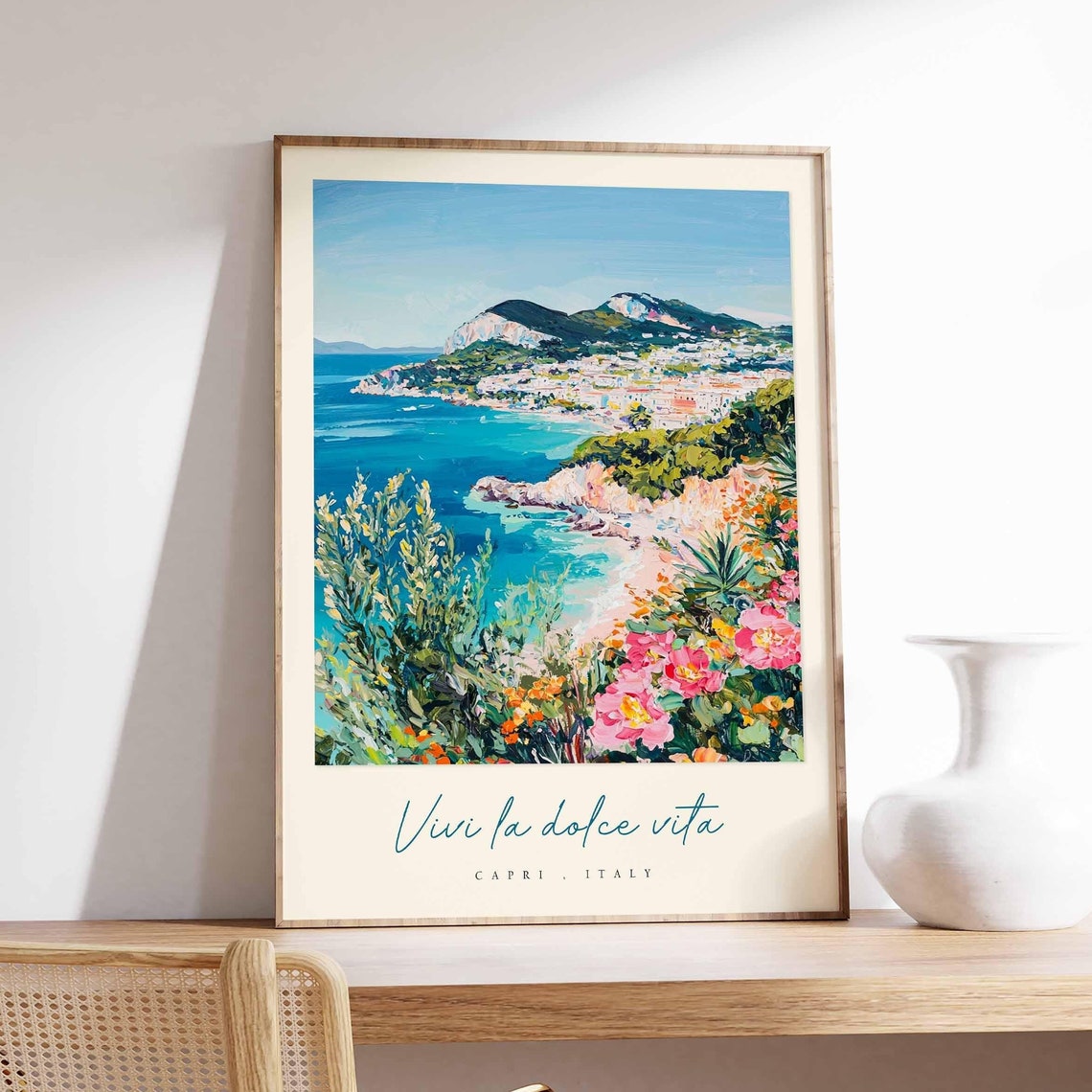 Capri Poster Capri Travel Print Capri Travel Art Capri Wall Art Italy Art Italy Travel Decor Italian Travel Gift