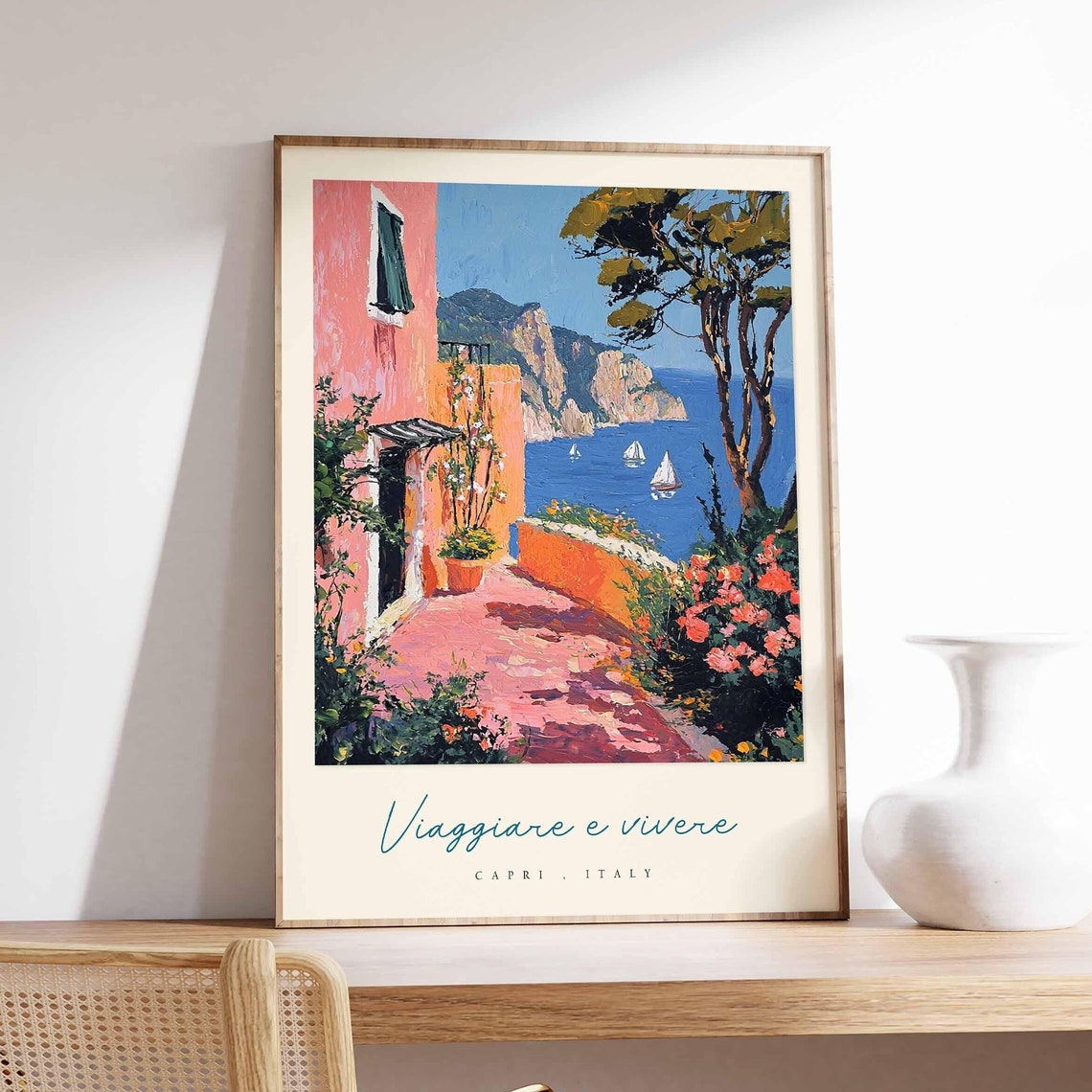 Capri Poster Capri Travel Print Capri Travel Art Capri Wall Art Italy Art Italy Travel Decor Italian Travel Gift