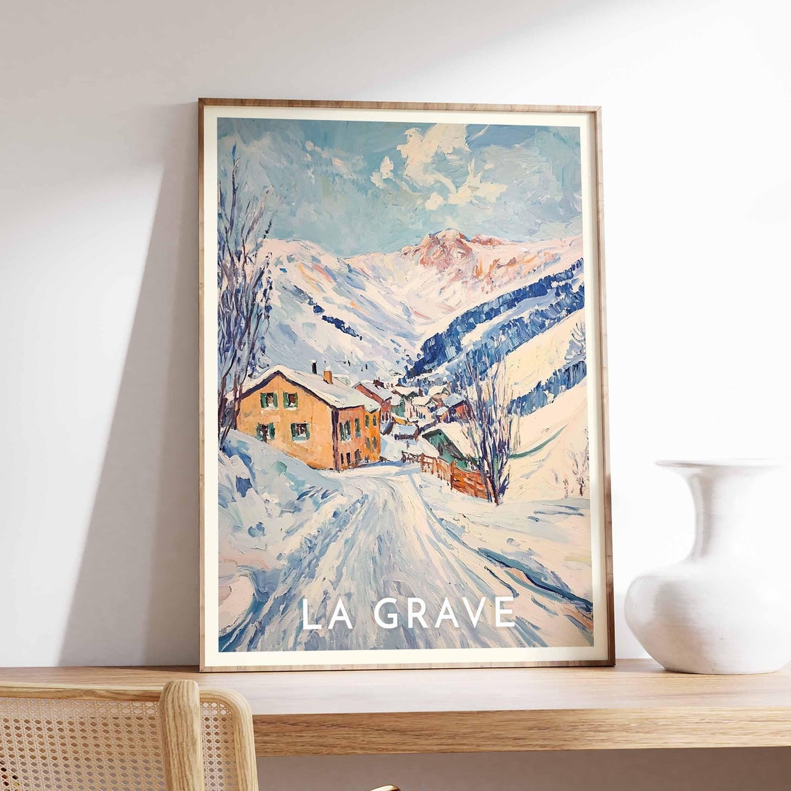 Skiing Travel Poster La Grave Ski Print France Travel Print Skiing Art Skiing Print Winter Sport Art Ski Gift - Image 2