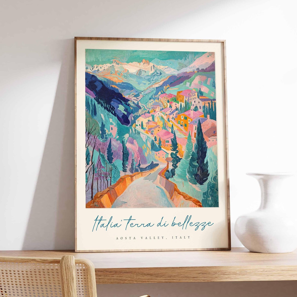 Aosta Valley Poster Aosta Valley Travel Print Aosta Valley Travel Art Aosta Valley Wall Art Italy Art Italy Travel Decor Travel Gift