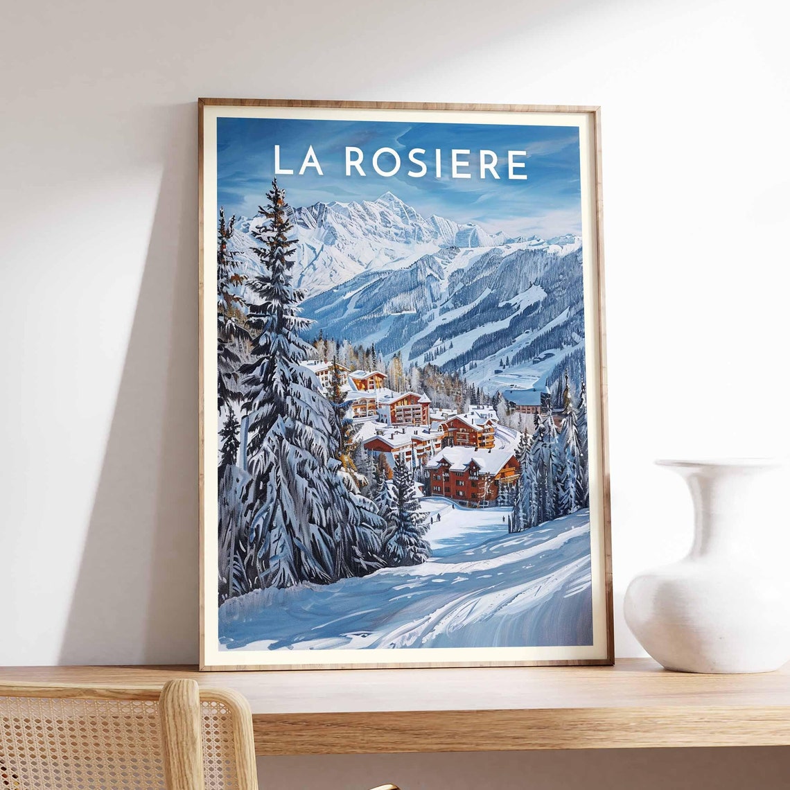 Skiing Travel Poster La Rosire Ski Print France Travel Print Skiing Art Skiing Print Winter Sport Art Ski Gift - Image 2