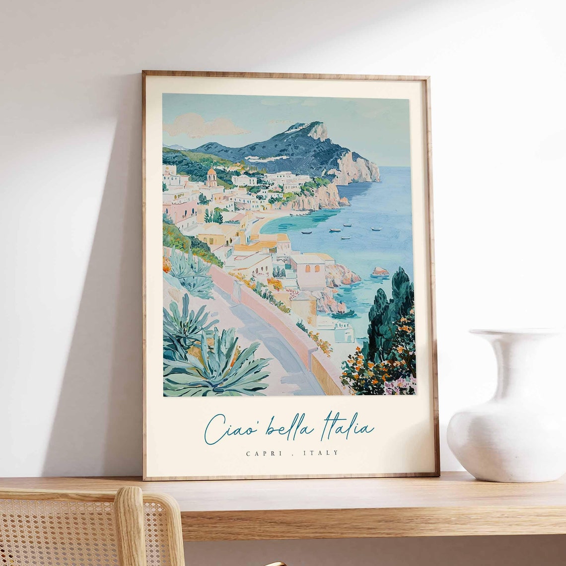 Capri Poster Capri Travel Print Capri Travel Art Capri Wall Art Italy Art Italy Travel Decor Italian Travel Gift
