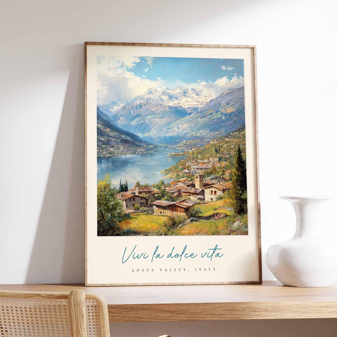 Aosta Valley Poster Aosta Valley Travel Print Aosta Valley Travel Art Aosta Valley Wall Art Italy Art Italy Travel Decor Travel Gift