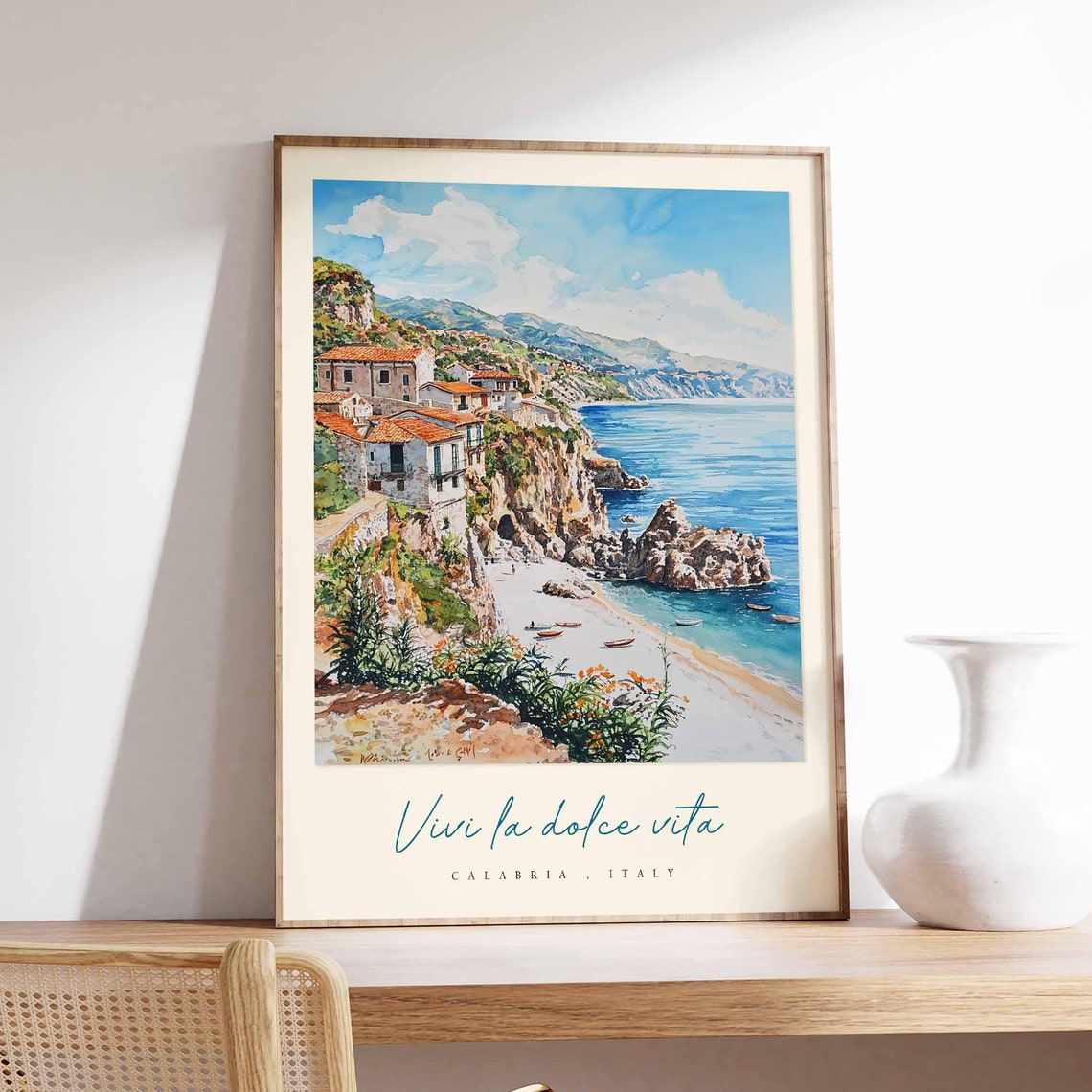 Calabria Poster Calabria Travel Print Calabria Travel Art Calabria Wall Art Italy Art Italy Travel Decor Italian Travel Gift