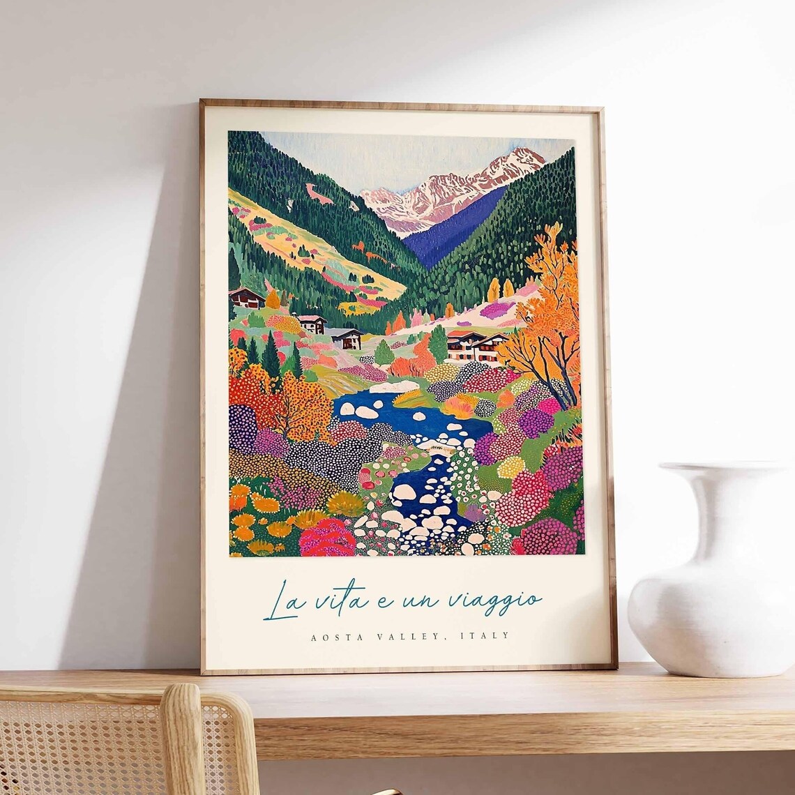 Aosta Valley Travel Poster, Italy Travel Decor