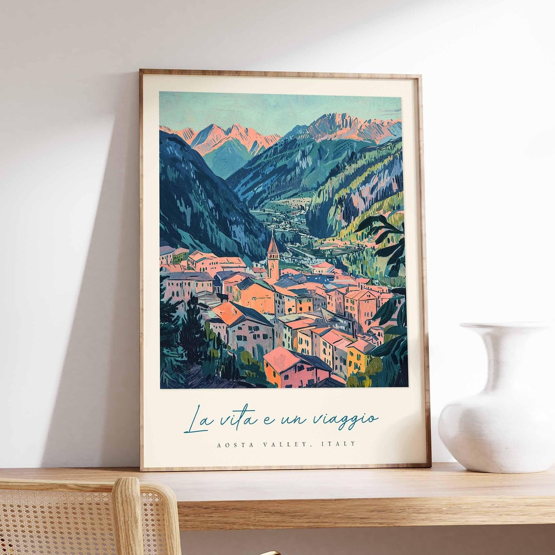 Aosta Valley Poster Aosta Valley Travel Print Aosta Valley Travel Art Aosta Valley Wall Art Italy Art Italy Travel Decor Travel Gift