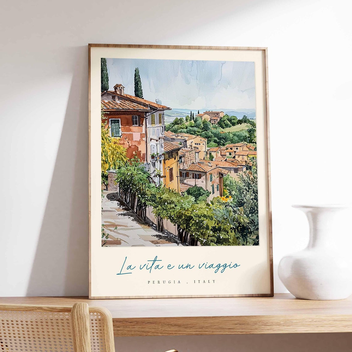 Perugia Poster Italian Travel Print Perugia Travel Art Perugia Wall Art Italy Art Italy Travel Decor Italian Travel Gift