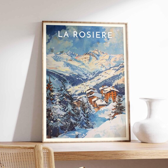 La Rosiere French Alps Glowing Chalets Pines Snow Peaks Poster