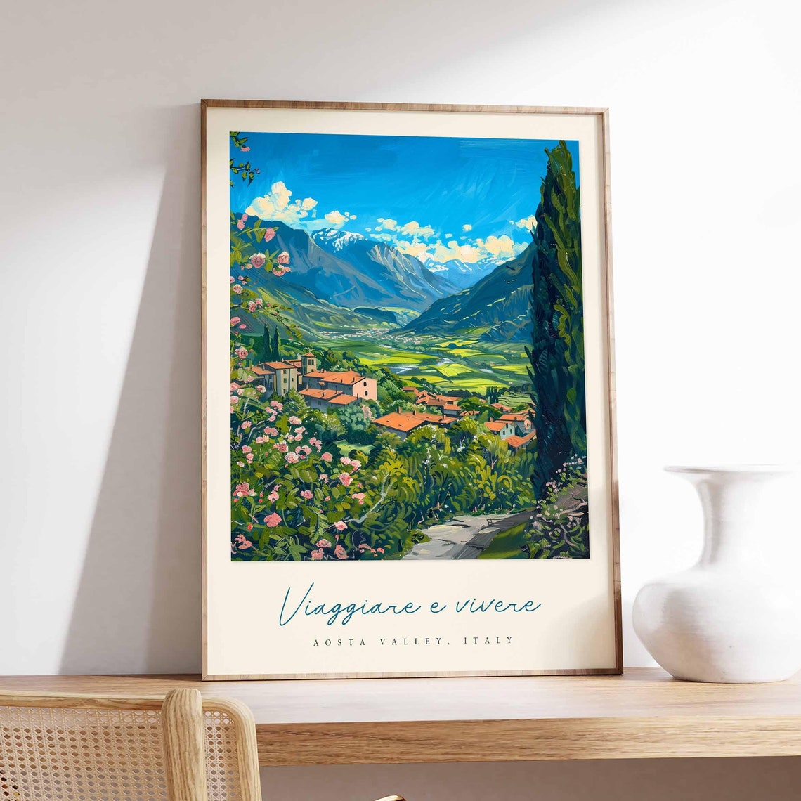 Aosta Valley Poster Aosta Valley Travel Print Aosta Valley Travel Art Aosta Valley Wall Art Italy Art Italy Travel Decor Travel Gift