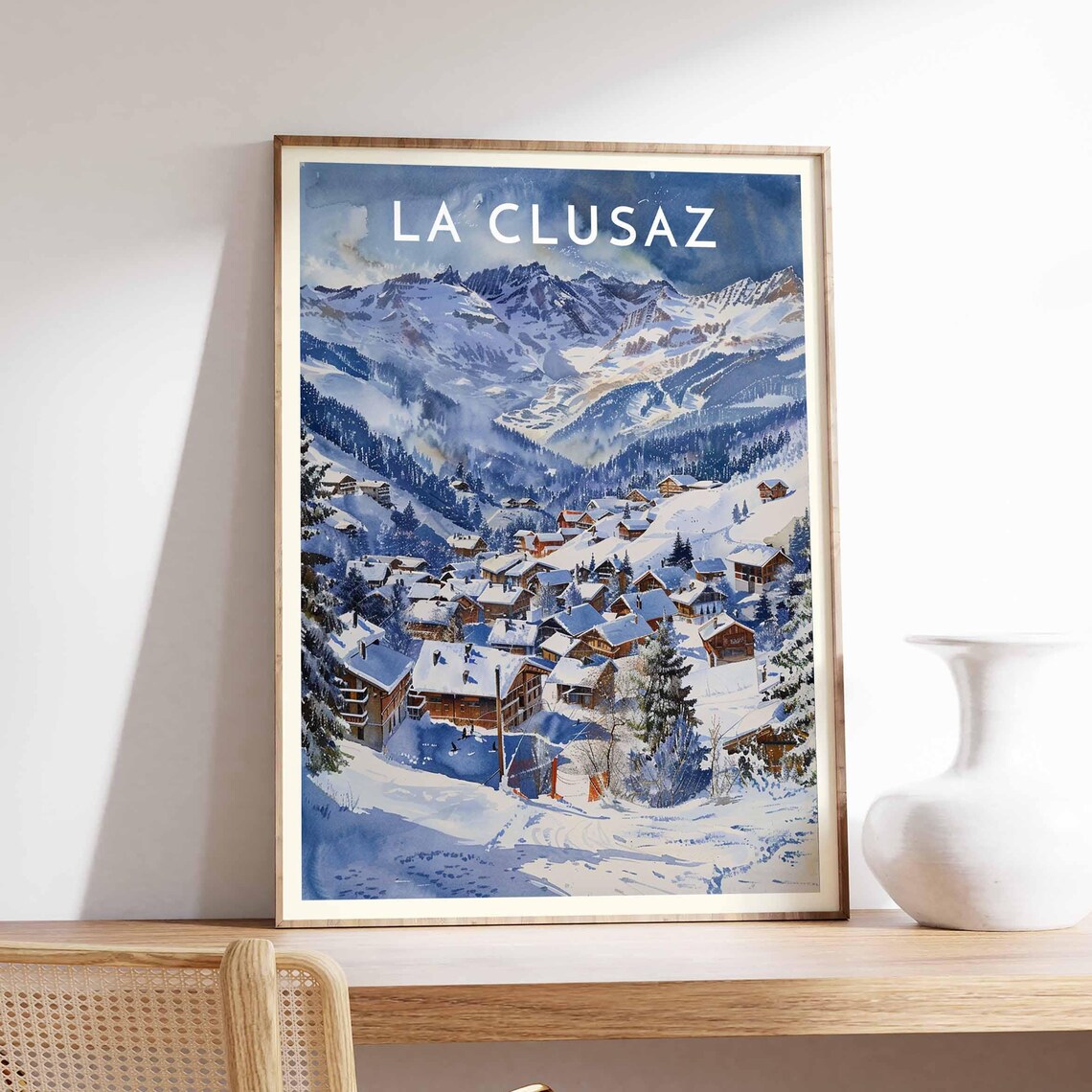 La Clusaz French Alps Dusk Glowing Alpine Village Mountain Poster