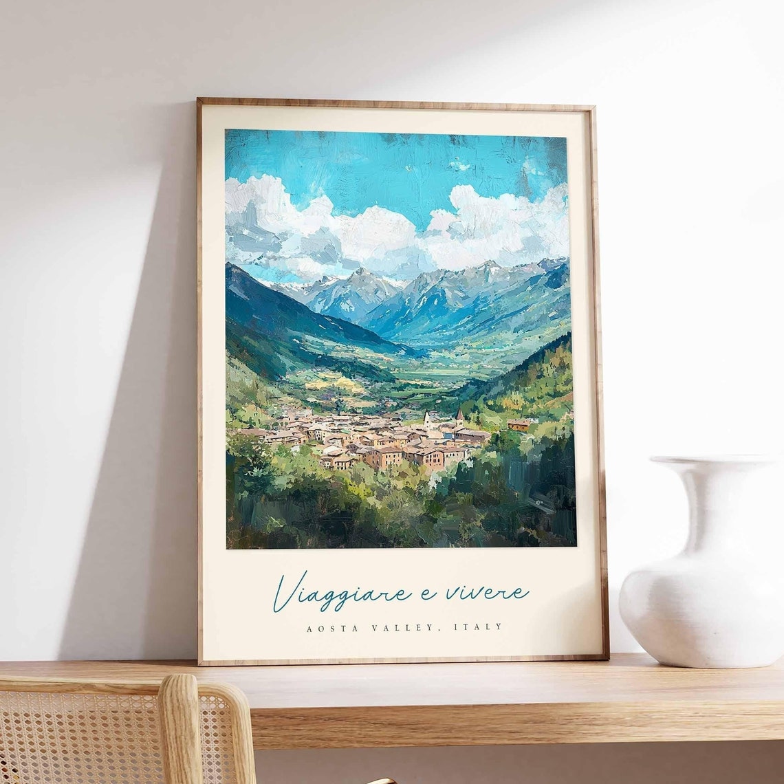 Aosta Valley Poster Aosta Valley Travel Print Aosta Valley Travel Art Aosta Valley Wall Art Italy Art Italy Travel Decor Travel Gift