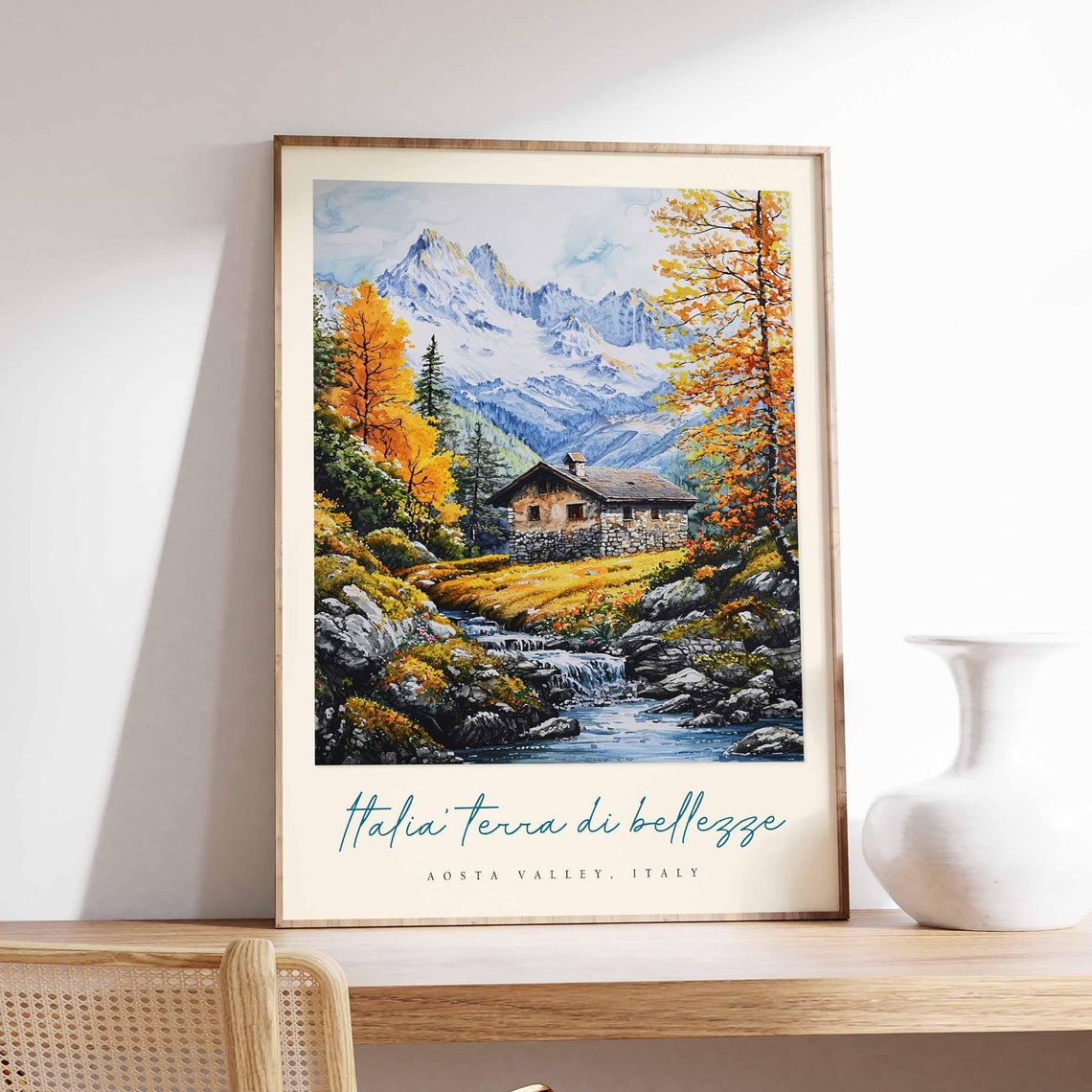 Aosta Valley Poster Aosta Valley Travel Print Aosta Valley Travel Art Aosta Valley Wall Art Italy Art Italy Travel Decor Travel Gift