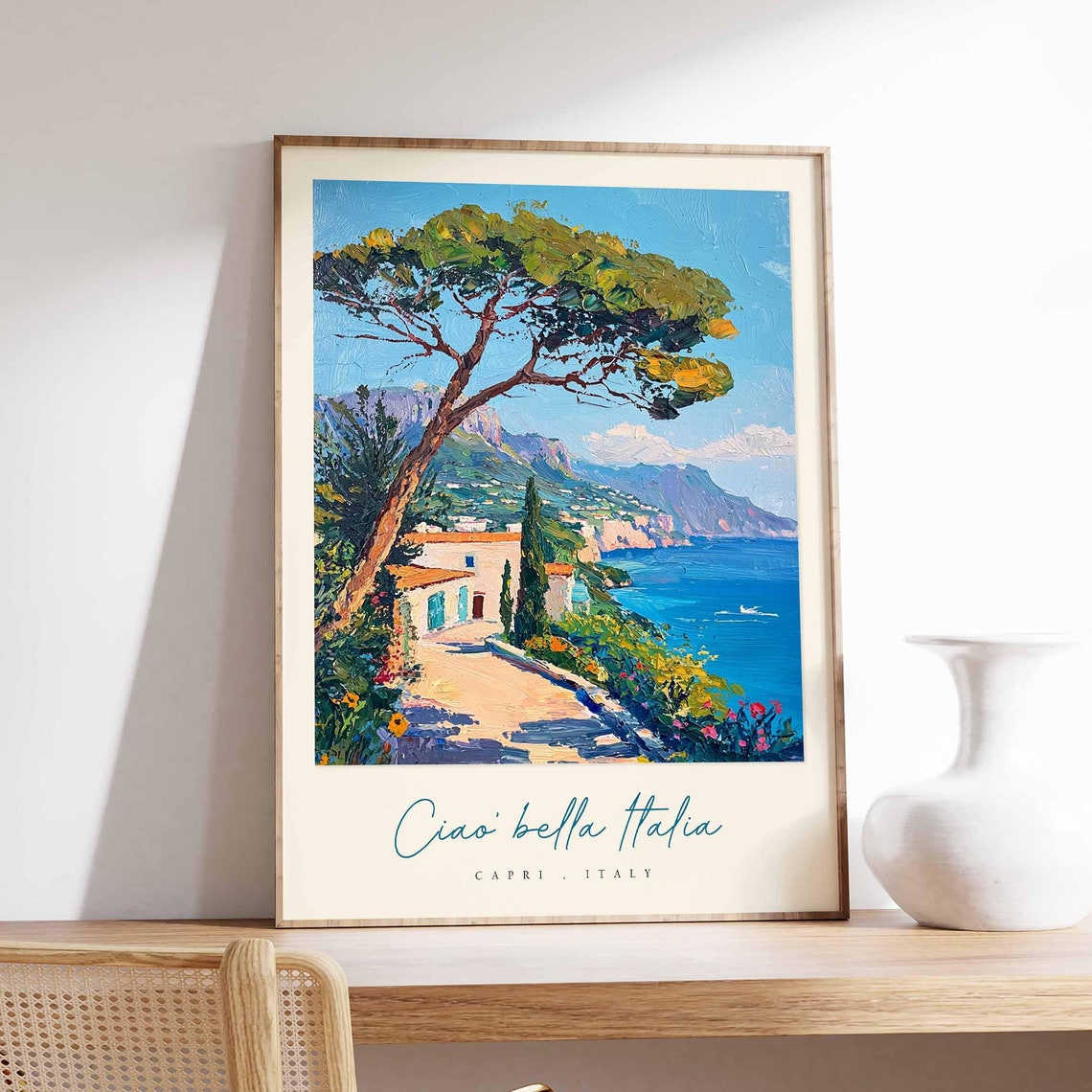Capri Poster Capri Travel Print Capri Travel Art Capri Wall Art Italy Art Italy Travel Decor Italian Travel Gift