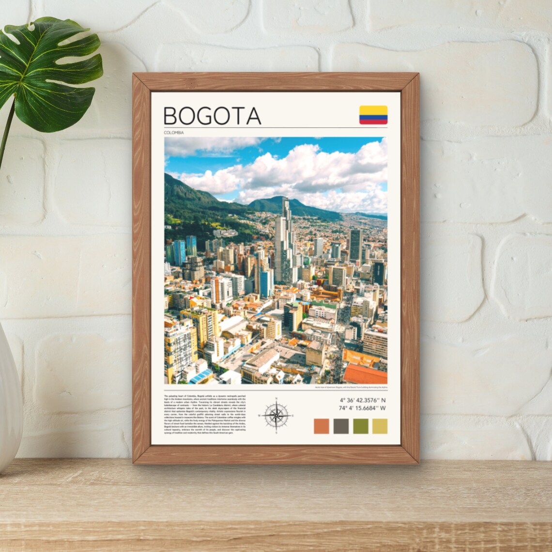 Bogota Colombia City Skyline Andes Mountains Cityscape Poster