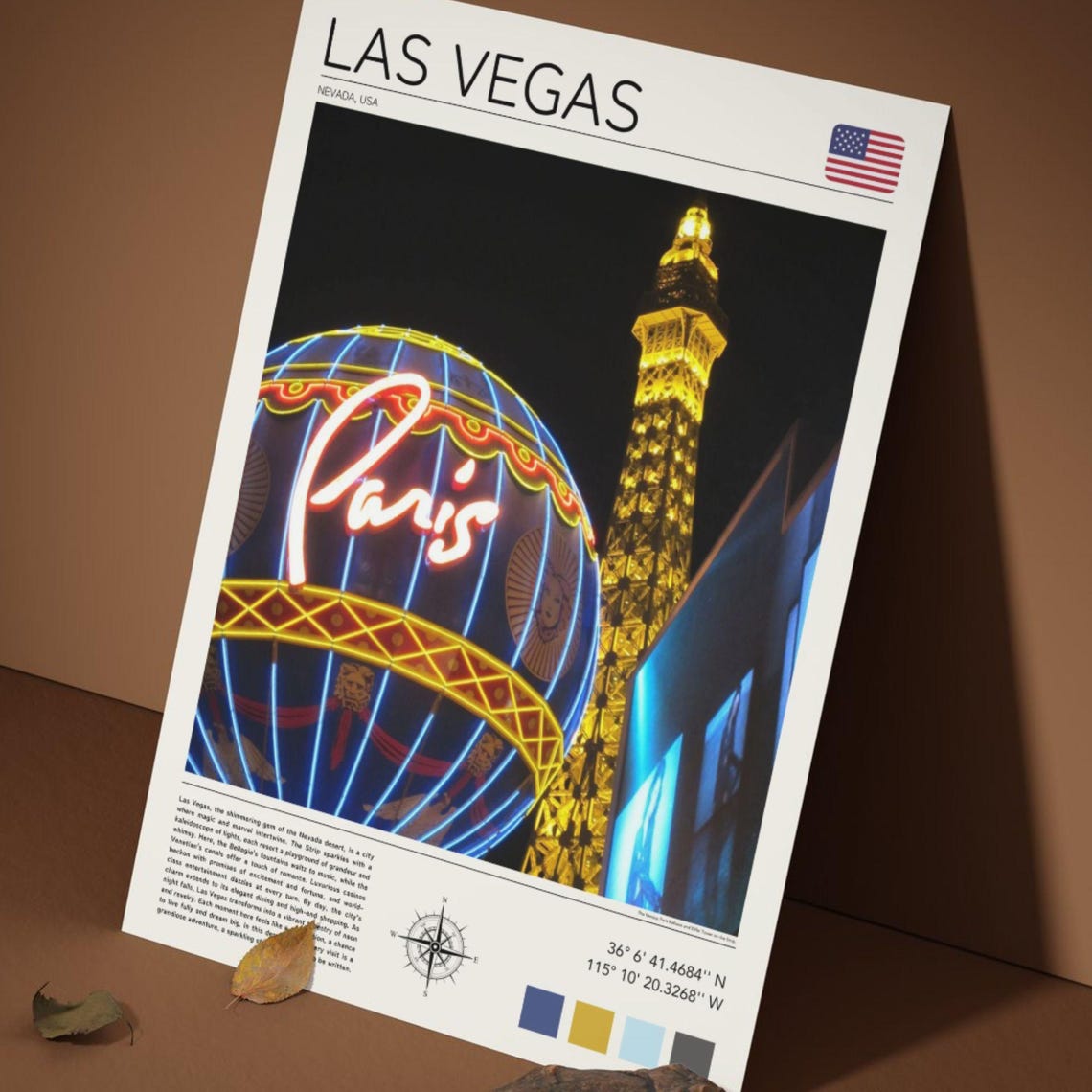 Las Vegas Print Las Vegas Wall Art Las Vegas Strip Artwork Paris Balloon Art Las Vegas Travel Print Vegas Poster Vegas Poster Print - Image 5