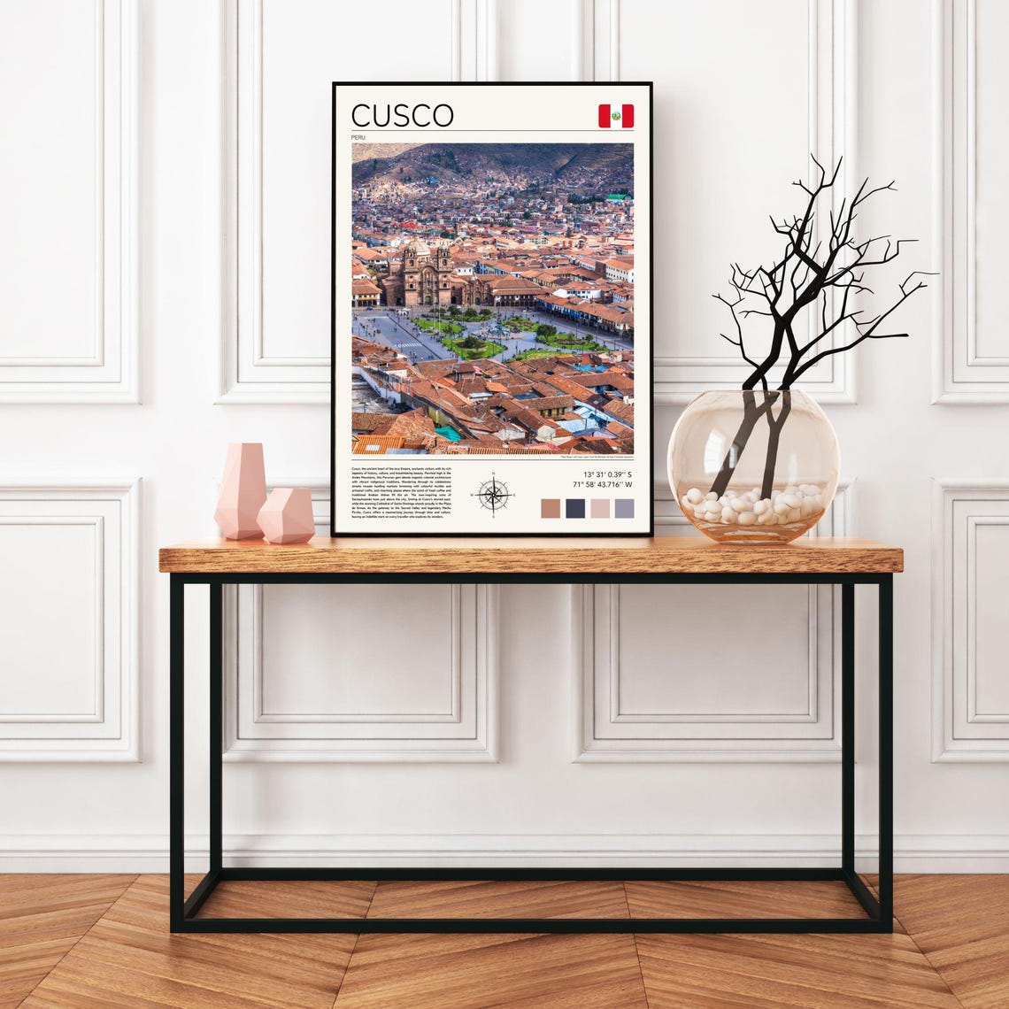 Cusco Peru Plaza Mayor Colonial Cathedral City Skyline Travel Poster - Image 3