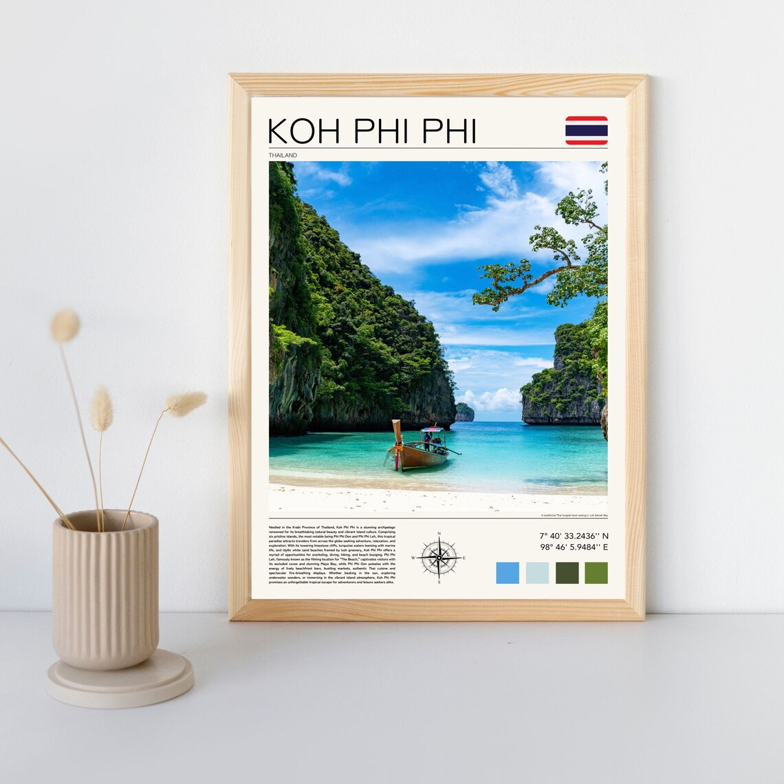 Koh Phi Phi Print Koh Phi Phi Wall Art Koh Phi Phi Poster Thailand Island Art Beach Print Thailand Beach Print Phi Phi Islands - Image 5