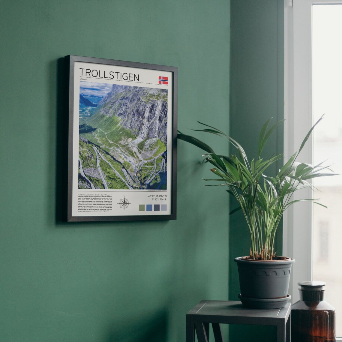 Trollstigen Norway Aerial Winding Mountain Road Switchbacks Poster - Image 3
