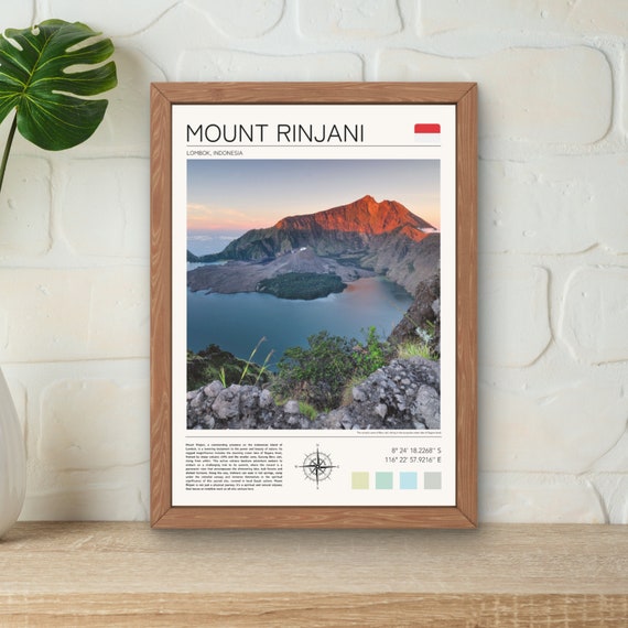 Mount Rinjani Print Mount Rinjani Wall Art Indonesia Travel Art Mount Rinjani Lombok Lombok Indonesia Wall Art Mt Rinjani Gift Idea