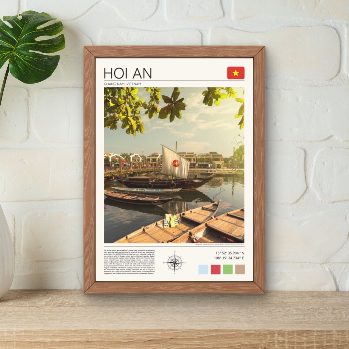 Hoi An Vietnam Old Town River Boats Thu Bon Riverside Poster