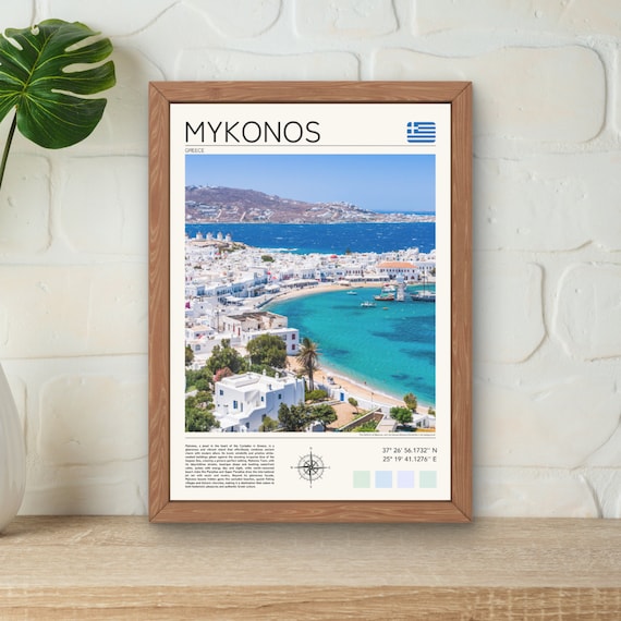 Mykonos Print Mykonos Poster Greece Wall Art Greek Islands Print Mykonos Greece Art Mykonos Wall Art Print Mykonos Art