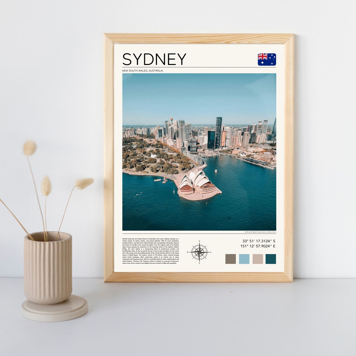 Sydney Harbour Opera House Aerial Photo Australia Travel Poster - Image 5