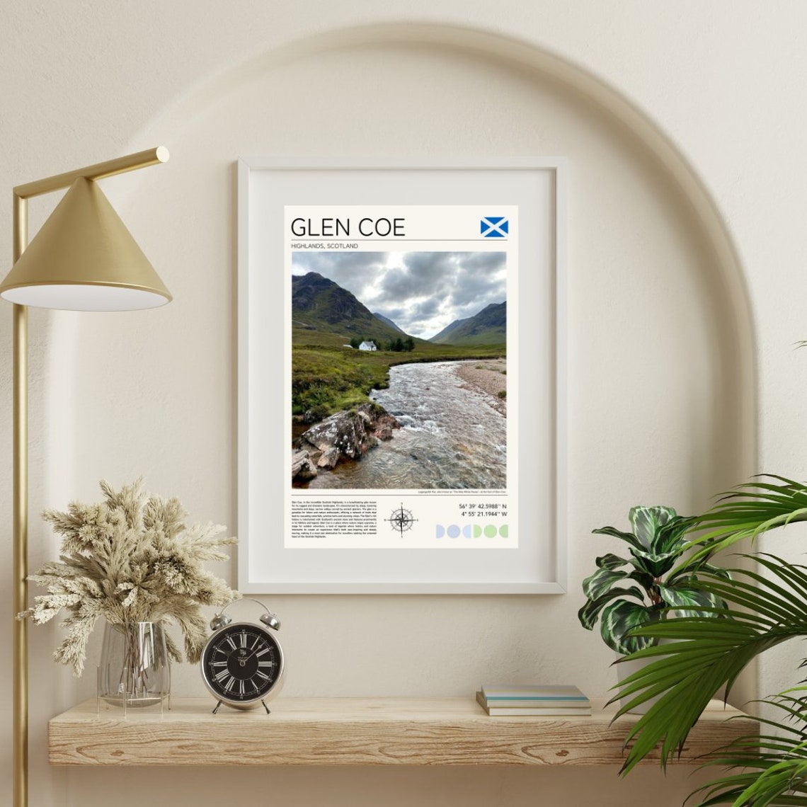 Glen Coe Scotland Highlands Valley Stream Mountain Travel Poster - Image 4